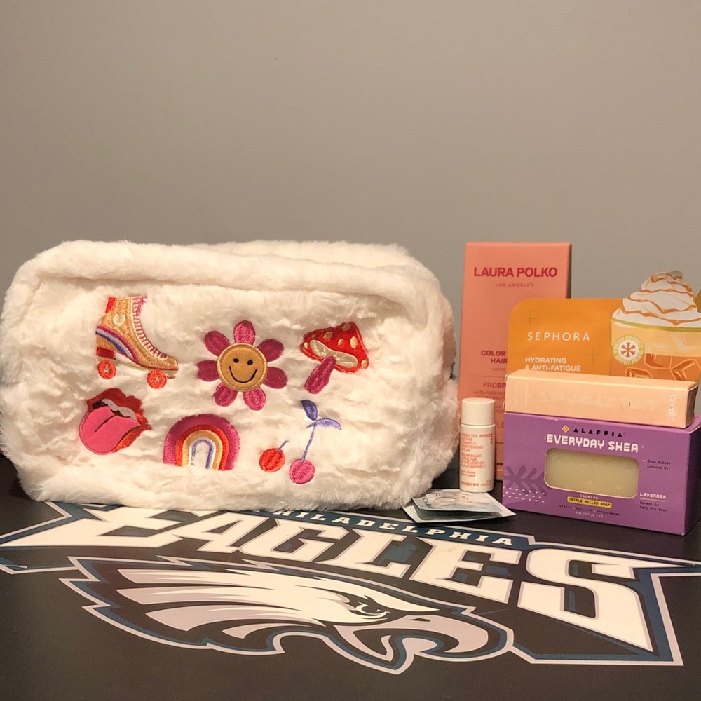 Addy Ly Cosmetic Travel Bag and Assorted Skincare